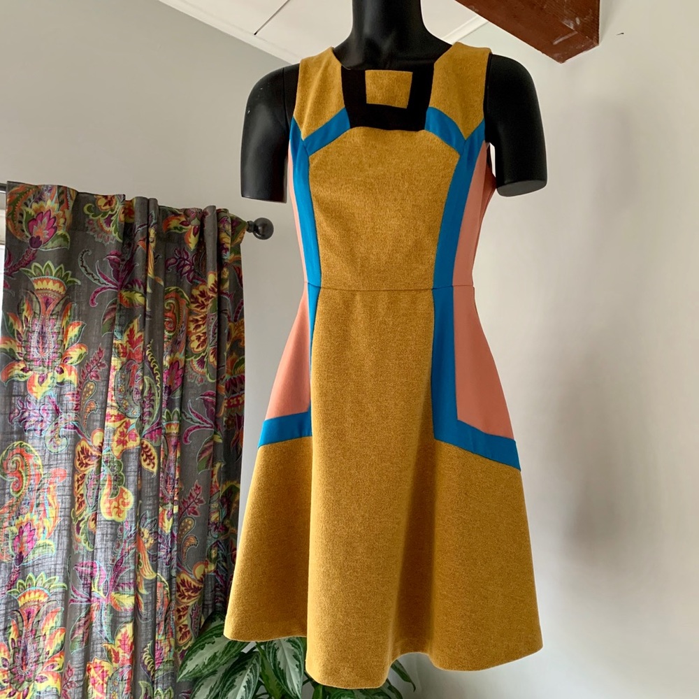 Anthropologie- Champagne & Strawberry Dress